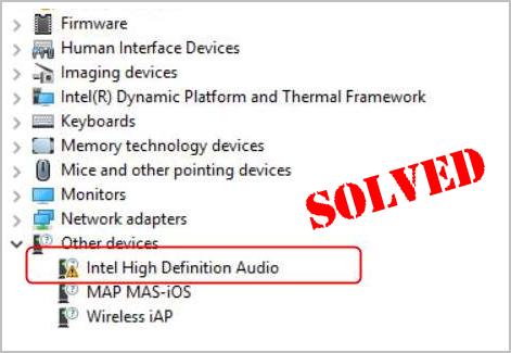 internal high definition audio bus windows 10